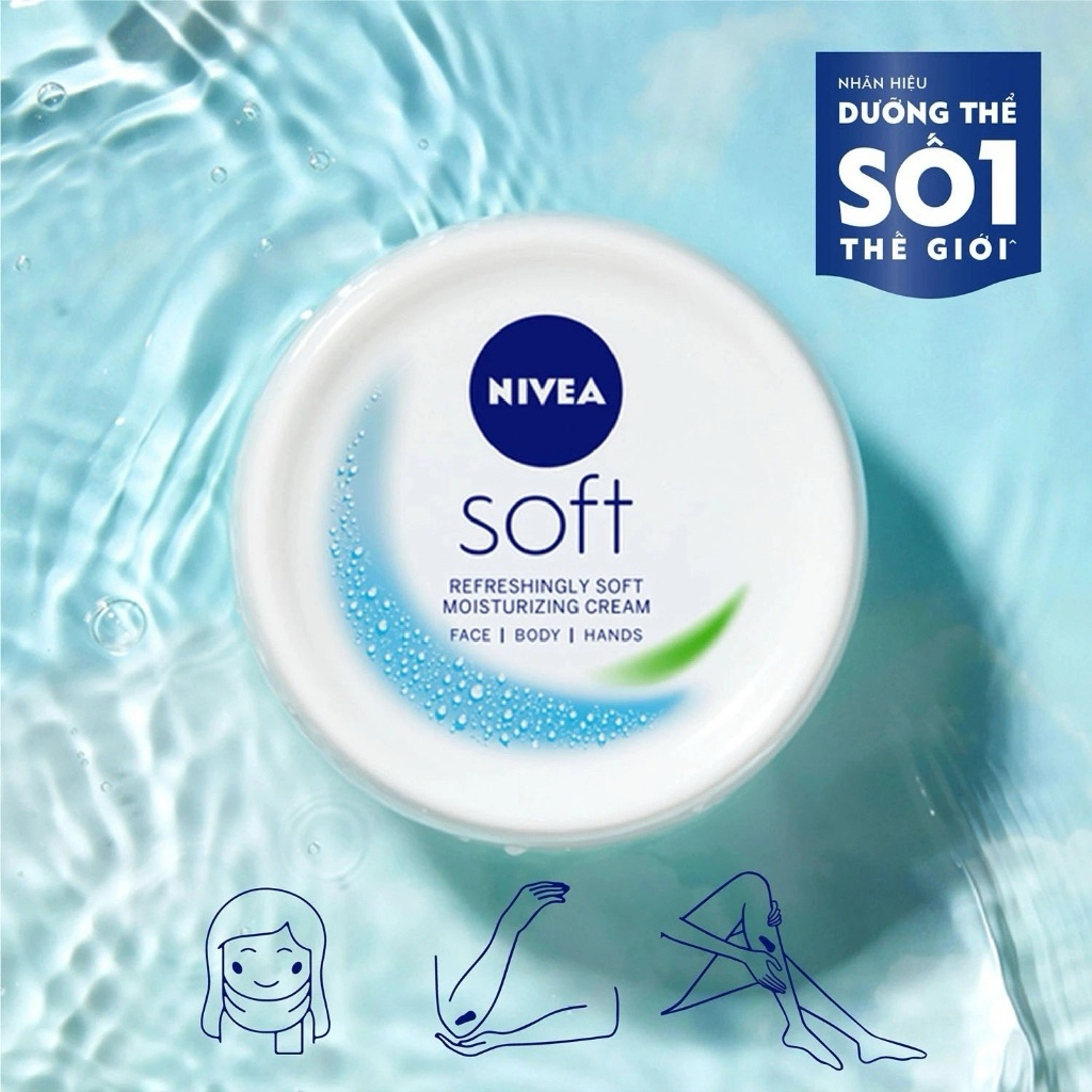 Kem Dưỡng Ẩm Nivea Soft 200ml Refreshingly Soft Moisturizing Cream