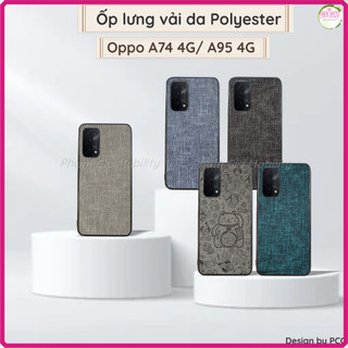 Ốp lưng da dành cho Oppo A74 4G/ A95 4G loại chất liệu da mềm mịn và kiểu vải polyester cao cấp, thiết kế sang trọng