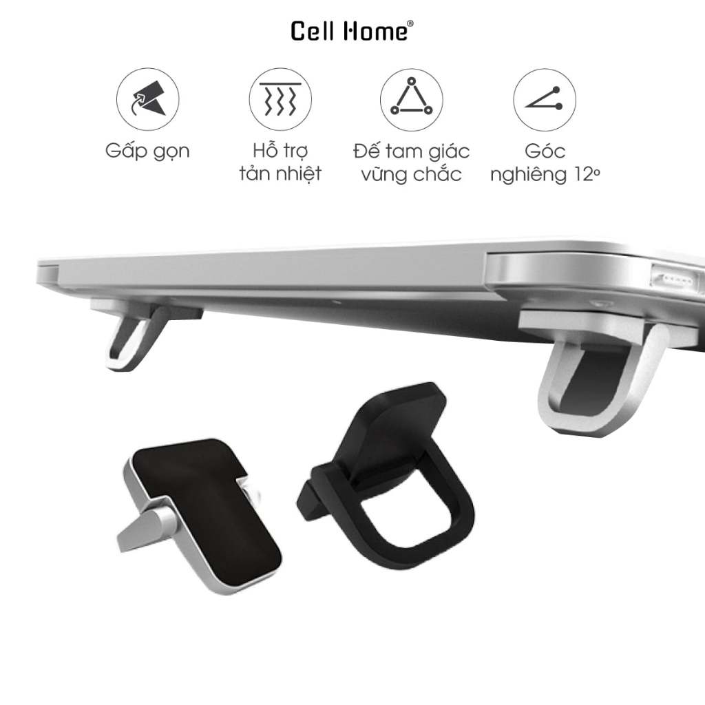 Chân Đế Laptop Mini Có 2 Mức Gập Lại, Giúp Kê Cao Laptop, Tản Nhiệt Laptop, 2 Mức Độ Nâng ( Bộ 2 cái