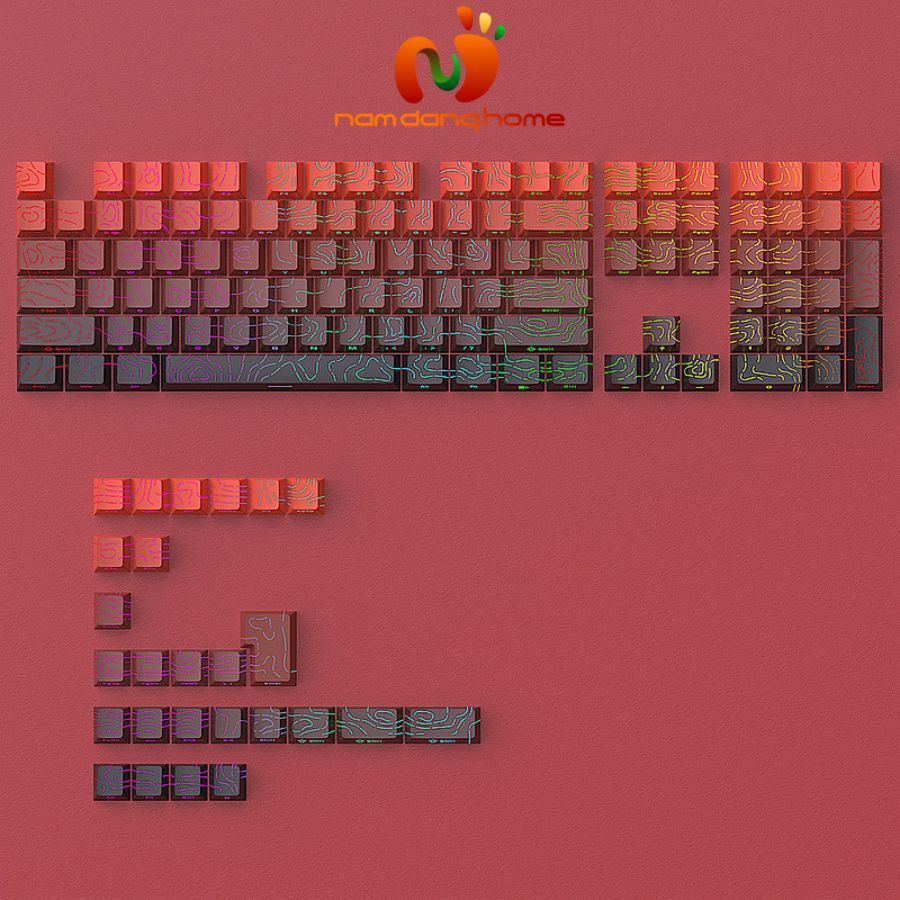 Keycap Contour Doubleshot PBT Profile Cherry - Keycap Mạch Xuôi Xuyên Led Đường Viền Đẹp