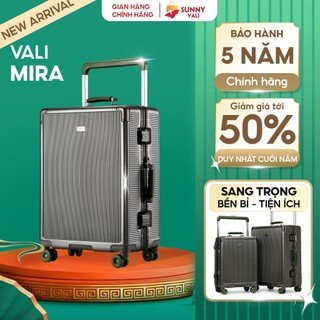  Vali kéo du lịch SUNNY MIRA size 21 25 chất liệu nhựa PC dày dặn chống bẩn thấm nước bảo hành 5 năm 