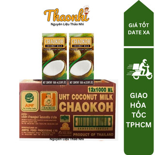 (Date 2027) Thùng Nước Cốt Dừa Chaokoh Nguyên Chất 1L Dùng Trong Nấu Ăn, Làm Bánh