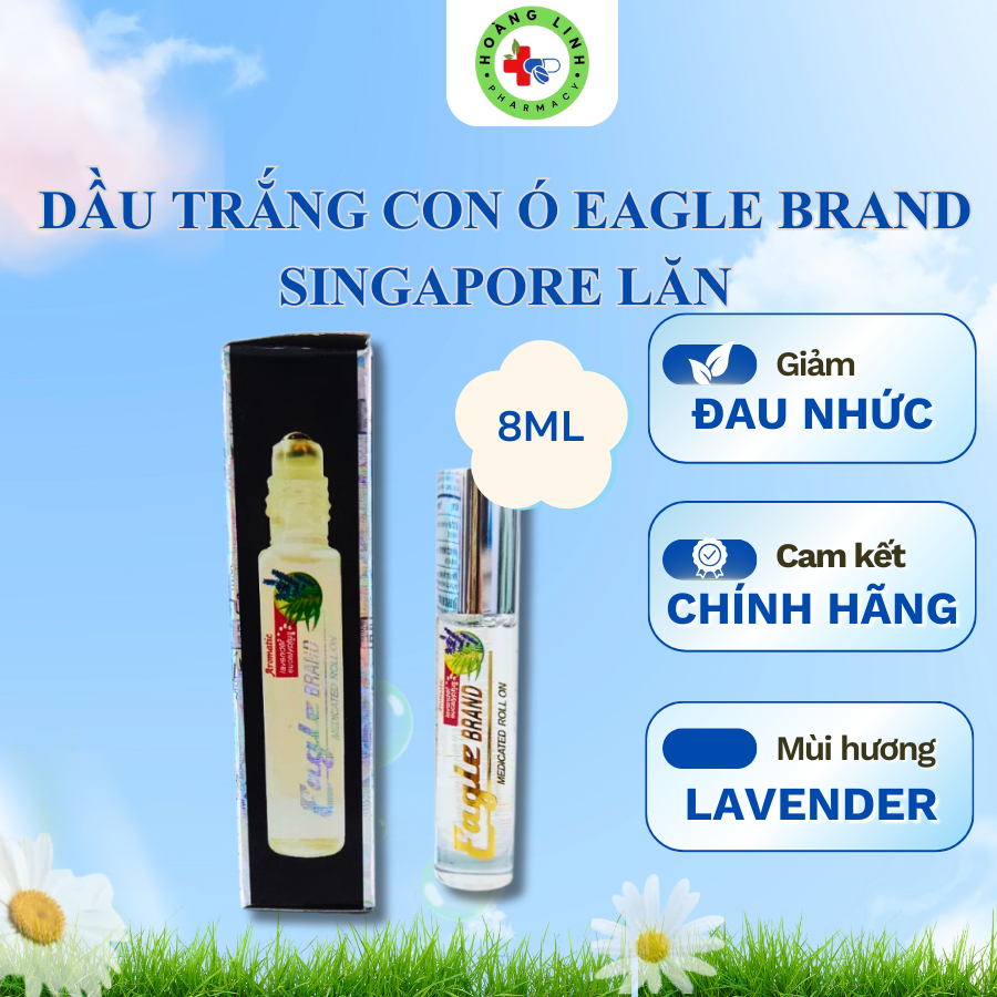 Dầu Gió Trắng Con Ó Dạng Lăn 8ml Eagle Brand Medicated Roll On Chính Hãng