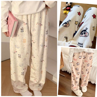   Sẵn  Quần ngủ lông thu đông in hoạ tiết hoạt hình ấm áp dễ thương nhiều màu sắc 