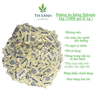 Đường ăn kiêng Splenda chiết lẻ thùng 1kg (1000 gói lẻ 1g ) Date 08/2028