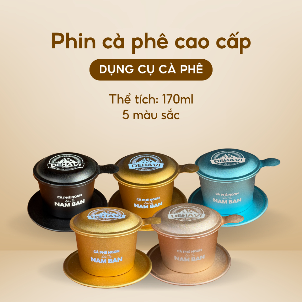 Phin pha cà phê cao cấp Dehavi thể tích 170ml nhiều màu lựa chọn