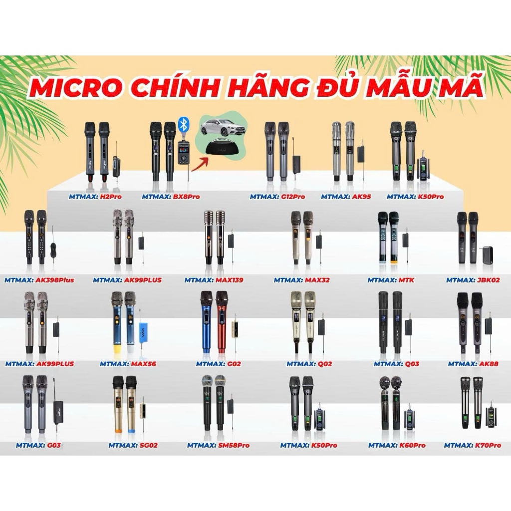 [ Tổng Hợp ] Micro Không Dây Đa Năng MTMAX - Hát Karaoke Gia Đình ,Micro UHF Chống Hú