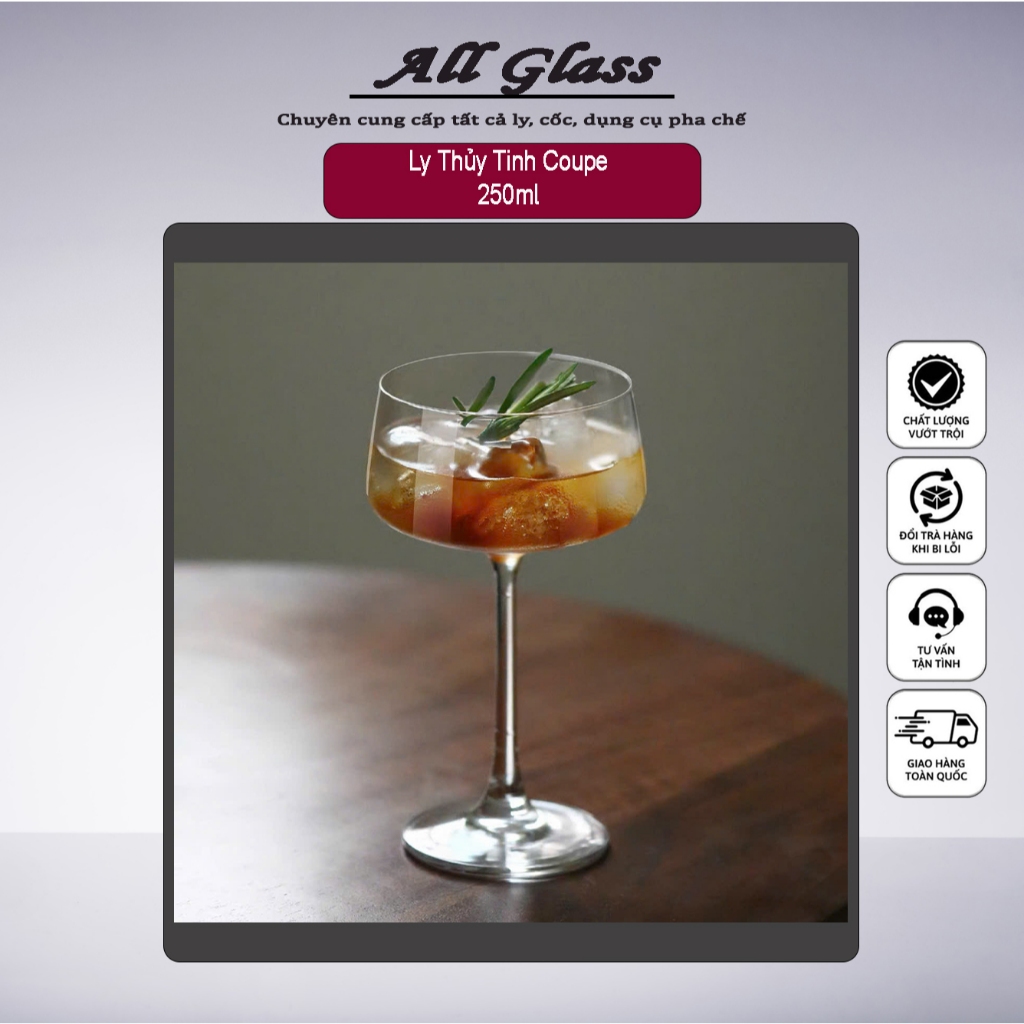 Ly Coupe 250ml Chân Cao – Ly Cocktail Sang Trọng