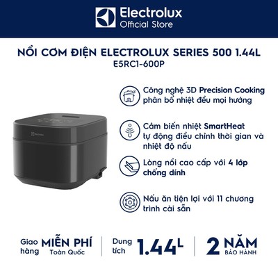Nồi cơm điện tử Electrolux Series 500 1.44L E5RC1-600P - Bảo hành 2 năm, menu đa năng