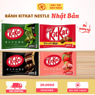  Bánh KitKat Nhật Bản Mini – 4 Vị: Matcha Dâu Socola Sữa Đen | Gói 11–13 thanh 
