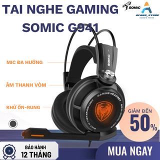 Tai Nghe Gaming SOMIC G941 – Âm Thanh 7.1 Khử Ồn, Rung Thông Minh – Mic Đa Hướng - USB –Đèn LED RGB