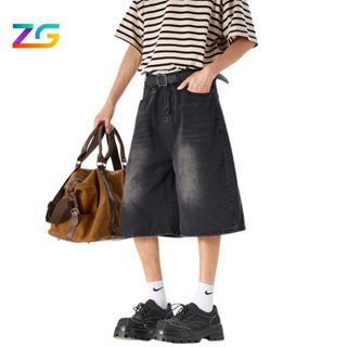  Quần jeans lửng ZGO quần short jean lửng ống rộng form unisex nam nữ chất jeans dày dặn QZG01 