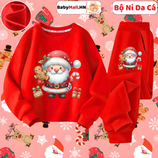  Set Giáng Sinh Noel Cho Bé Trai Bé Gái BABYMALL Bộ Quần Áo Thu Đông Cho Bé Vải Nỉ Da Cá Ấm Giữ Nhiệt 