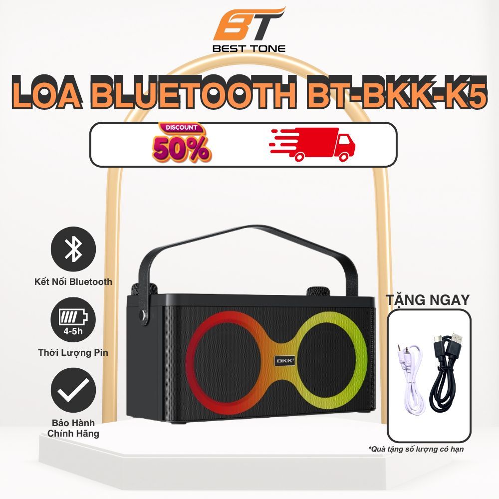 Loa Bluetooth BT-BKK-K5 Hát karaoke công suất lớn, Âm thanh cực chất lượng, Loa thiết kế chắc chắc