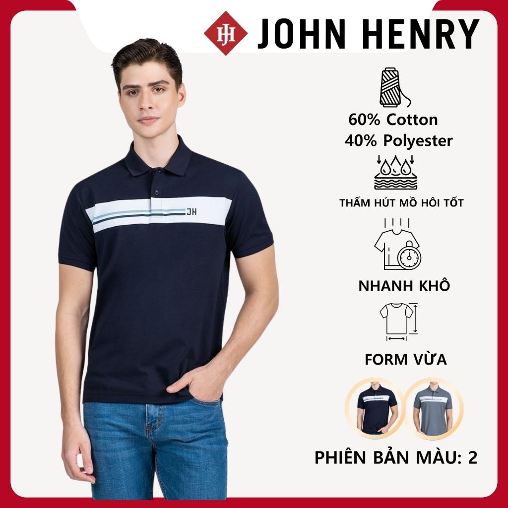 JOHN HENRY - KS25FH59C - Áo Polo Nam Ngắn Tay Form Vừa