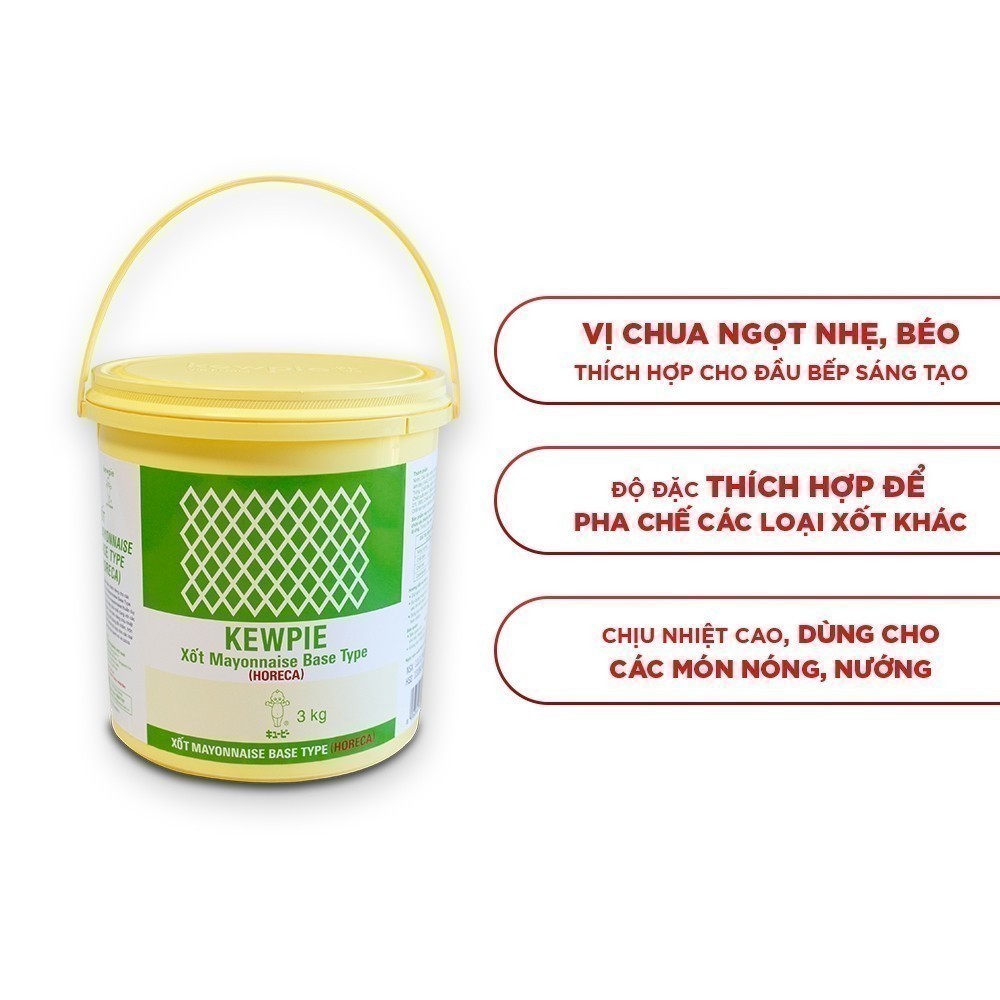 Combo 4 Xốt Mayonnaise Base Type (Horeca) - Kewpie (Xô 3Kg)