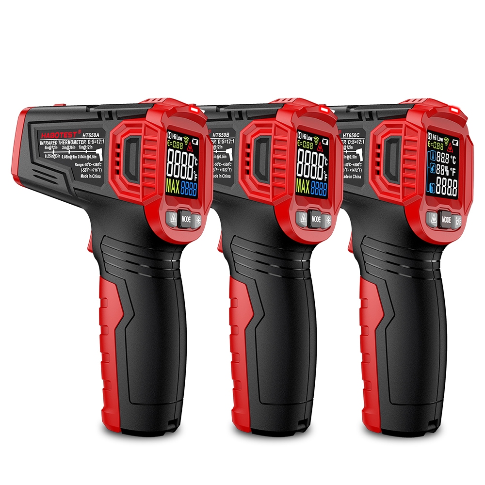 HABOTEST HT650 Nhiệt kế hồng ngoại -50°C~800°C đo nhiệt độ bằng laser không tiếp xúc pyrometer đo độ