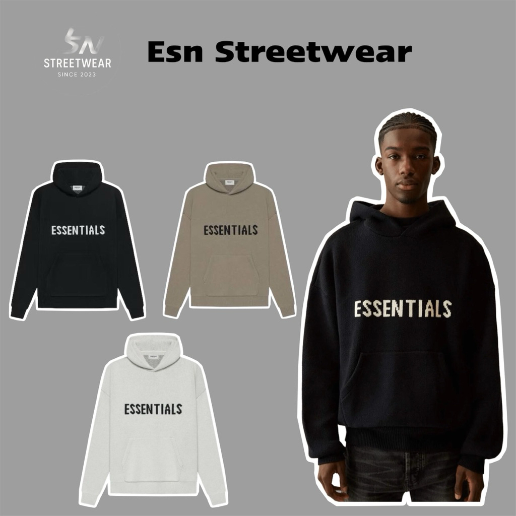 [CHÍNH HÃNG] Hoodie Knit Essentials Fear Of God Pullover SS21 Authentic, Hoodie len Essentials Chính