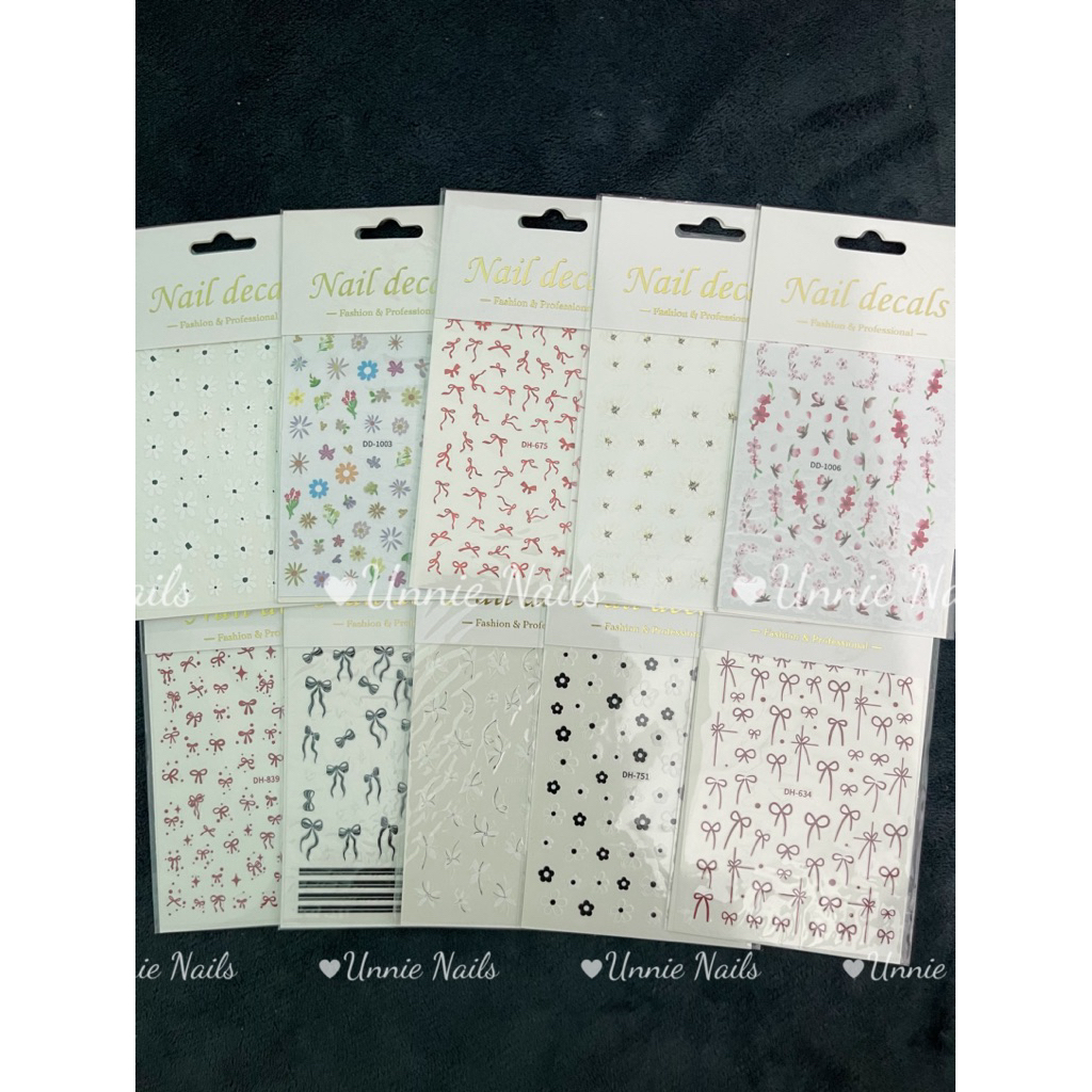 Combo 10 , 20 tấm sticker 3D - Unnie Nails