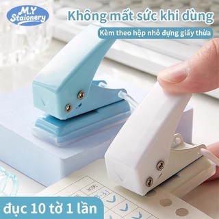 Bấm lỗ giấy mini M.Y kìm bấm lỗ tròn đường kính 6mm đục lỗ giấy sổ còng, flashcard, tài liệu