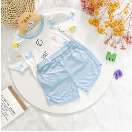 Đồ bộ mặc nhà short tay ngắn chất liệu cotton mịn KMART SUNK02