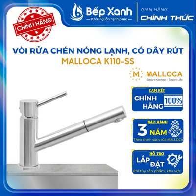 Vòi Rửa Chén Malloca K110-SS - Có Dây Rút - Chất Liệu Inox 304