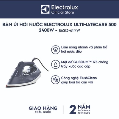Bàn ủi hơi nước cầm tay Electrolux UltimateCare 500 2400W E6SI3-61NW - BH 24 tháng, ủi nhanh, mặt đế chống trầy xước