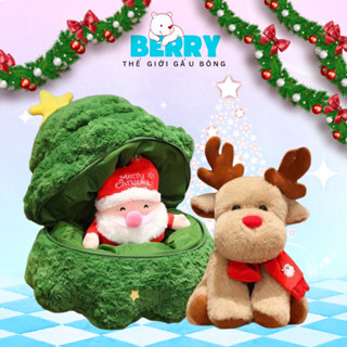   SẴN  Gấu bông Giáng Sinh 2025 người tuyết ông già Noel cây thông,Happy Deer trang trí Giáng Sinh 