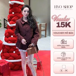  Set dạ ép cúc bọc cao cấp mix chân váy xếp ly phối ren mặc noel tết - HYO SHOP 