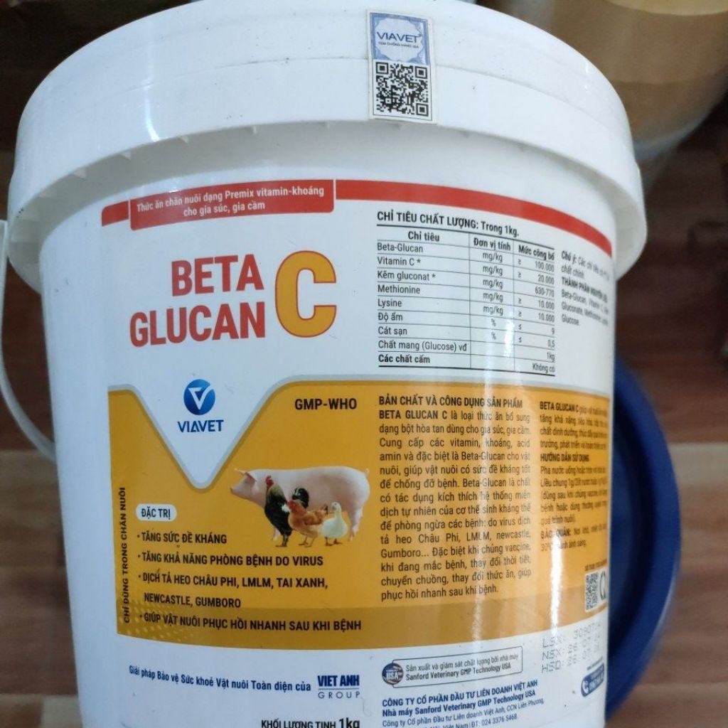 Beta glucan C 1kg cho vật nuôi gia súc gia cầm.