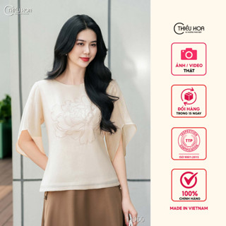  Áo kiểu QL thiết kế đơn giản nhẹ nhàng chất liệu mềm mại thoải mái thương hiệu Thiều Hoa AN4L1066 