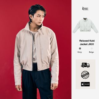  Áo khoác nam áo Jacket Kaki nam form crop kéo khóa chần bông dày dặn Ryder Relaxed Kaki Jacket JK01 