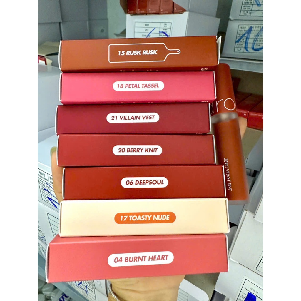 Son kem lì Romand Zero Velvet Tint màu 20 21