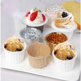 Set 50c, Set 100c Cupcake giấy NƯỚNG MUFFIN, Cupcake giấy nướng (chén giấy) mầu trắng,nâu _CT Mart Tam Trinh