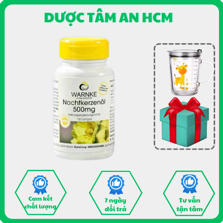 [HÀNG NHẬP KHẨU] VIÊN UỐNG HOA ANH THẢO Warnke Nachtkerzenöl 500mg - 100 Viên/1 Hộp