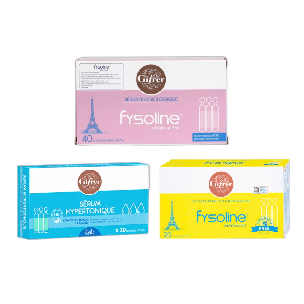 Nước muối Fysoline hồng/vàng/xanh