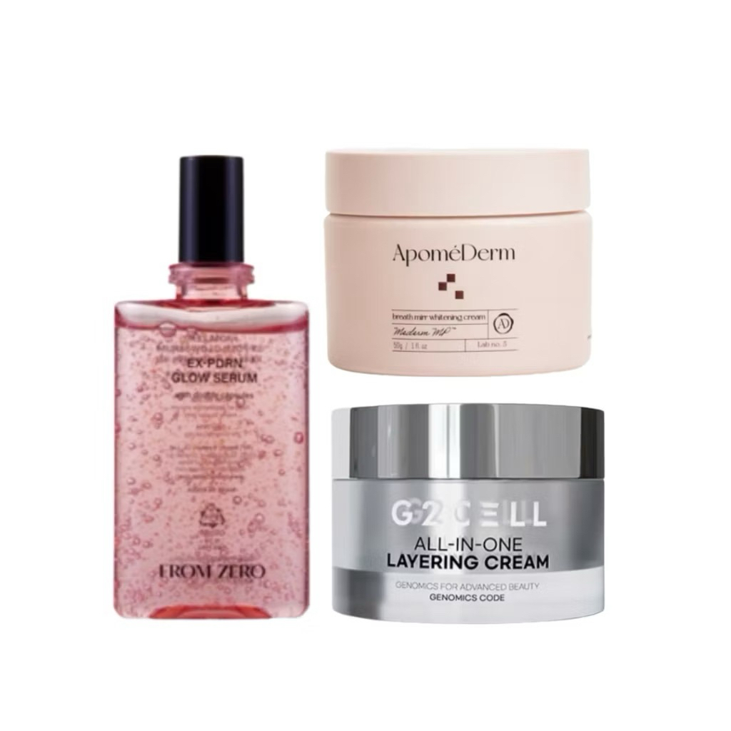 Combo Kem phát sáng Apomederm Whiteing + Kem dưỡng All-in-One EGF G2Cell + Serum Meso
