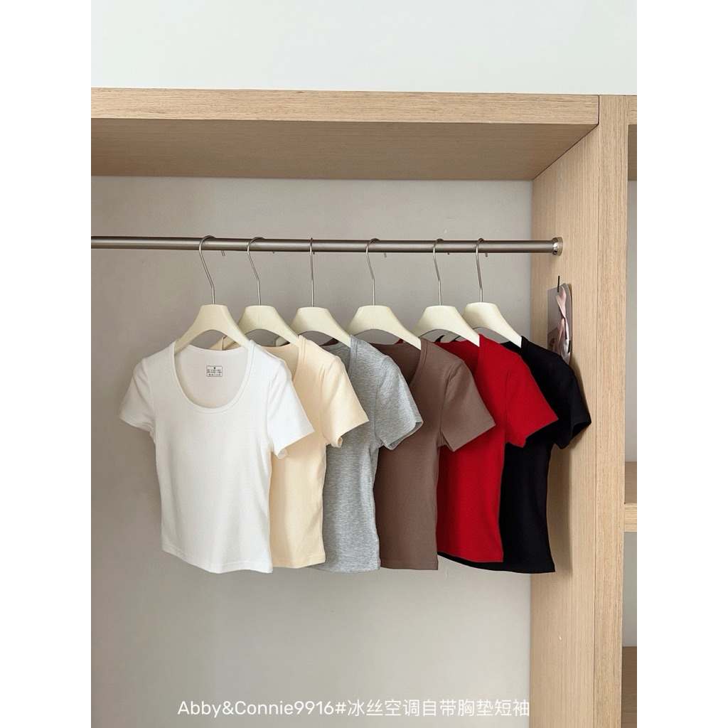 BOOCHIC Áo Phông Ngắn Tay Cotton Zip Có Mút Ngực | BigBuy360 - bigbuy360.vn