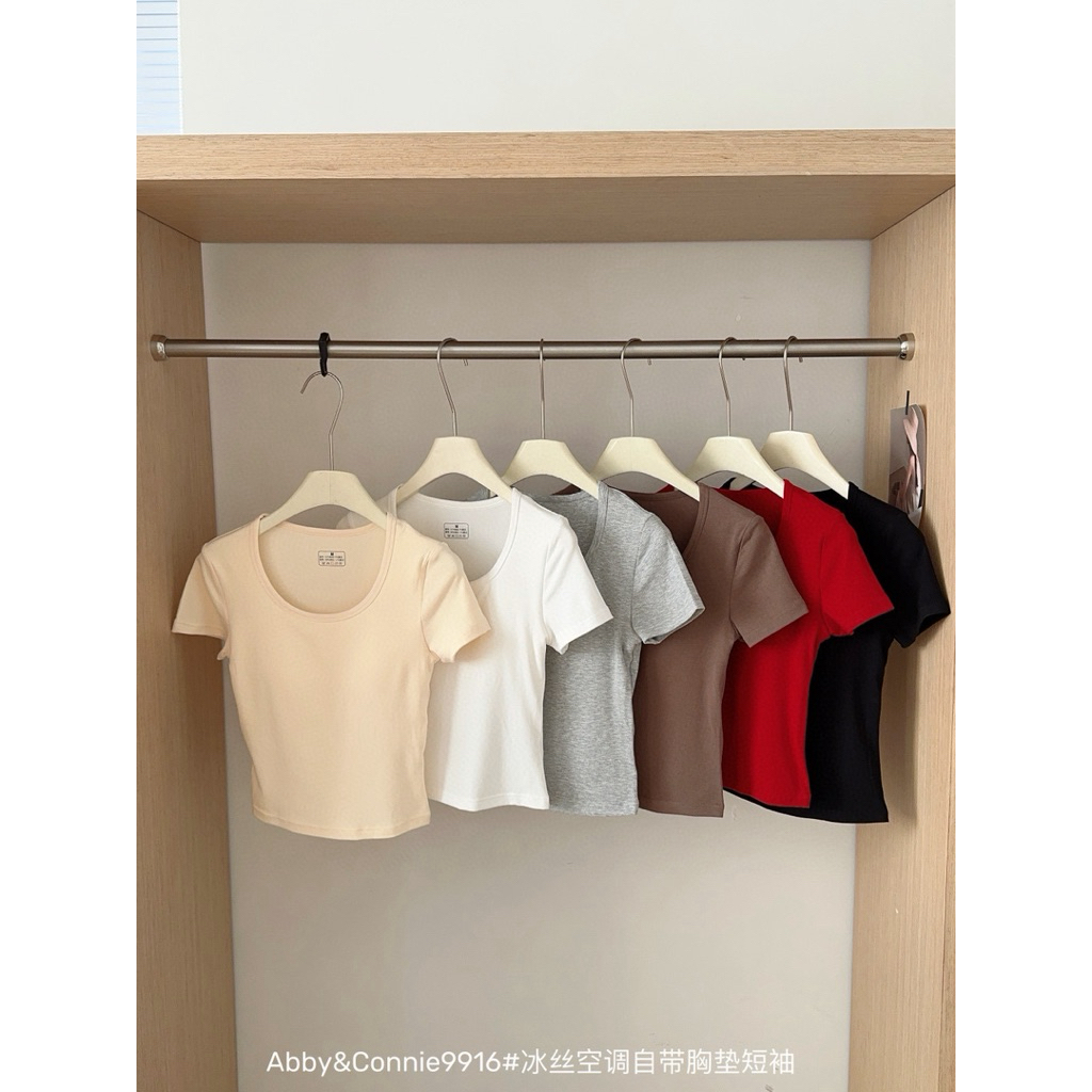 BOOCHIC Áo Phông Ngắn Tay Cotton Zip Có Mút Ngực | BigBuy360 - bigbuy360.vn