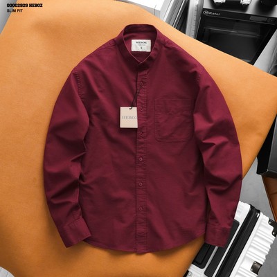 Áo sơ mi nam Heboz linen cổ trụ 3M, sơ mi trơn nam dài tay công sở - 00002929