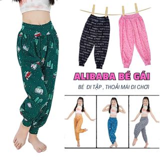  Quần alibaba Yoga Bé gái - Quần bom linh hoạt cho bé mặc tập ,thoải mặc đi chơi - chất liệu co giãn 