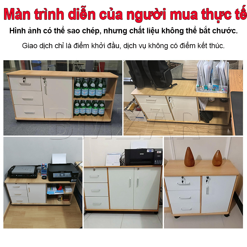 BMZAR Tủ hồ sơ văn phòng Tủ Hộc ngăn kéo gỗ có bánh xe di 3 ngăn 1 ngăn khóa tiện lợi gọn gàng | BigBuy360 - bigbuy360.vn