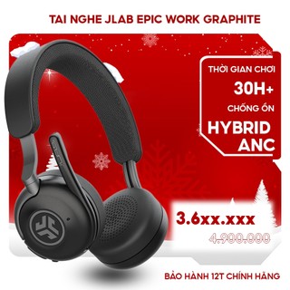 Tai Nghe Bluetooth Nghe Nhạc JLab Epic Work Graphite Chụp Tai On Ear Bass Căng Cực Mạnh Xem Phim Gaming Hay Chính Hãng