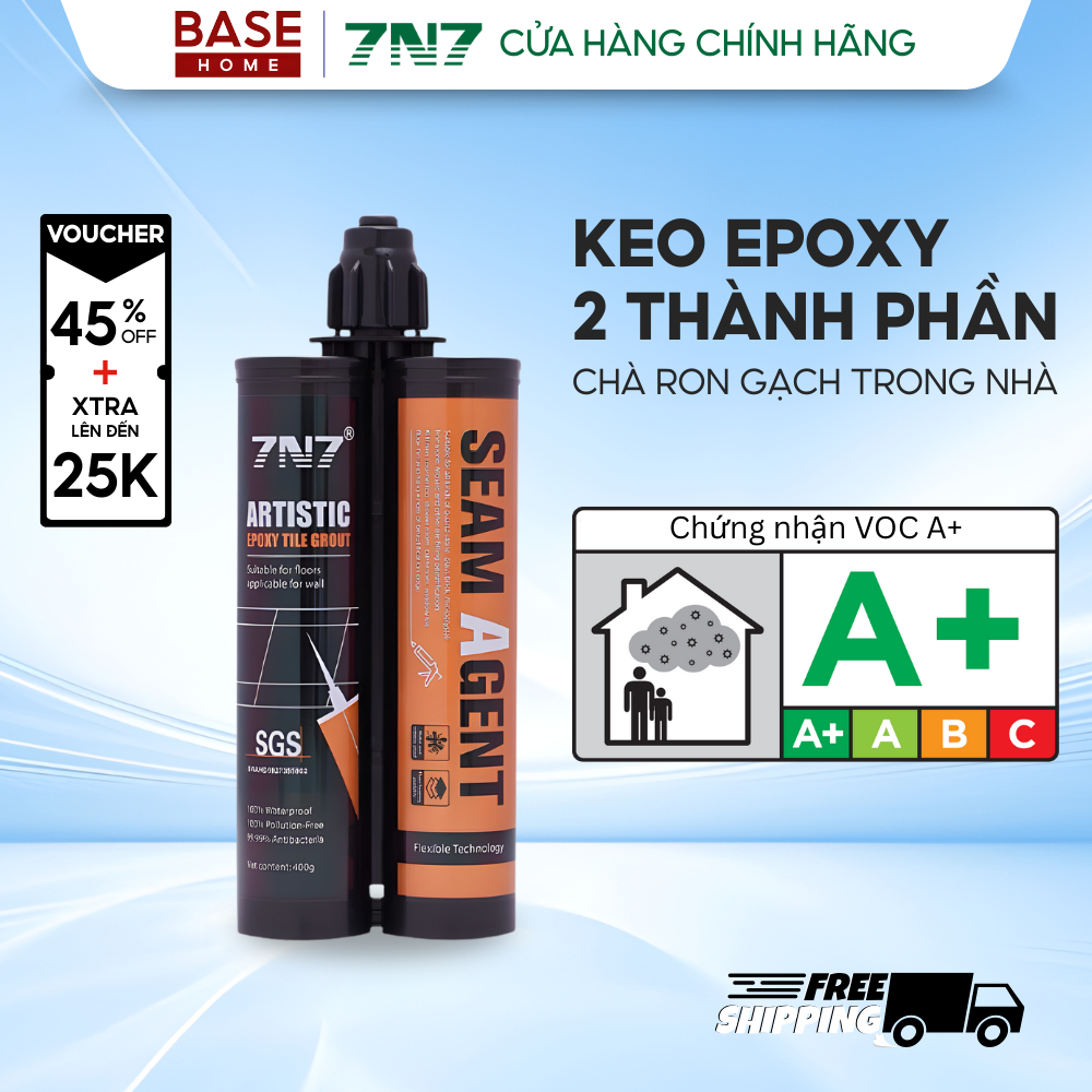 Keo epoxy 2 thành phần 7N7 - Keo chít mạch chống thấm, chống mốc, chà ron gạch nhà tắm