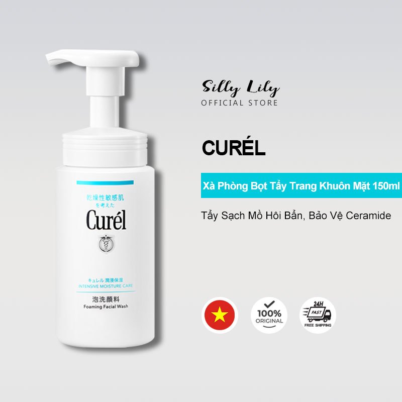 Curel Sữa Rửa Mặt Tạo Bọt Dịu Nhẹ 150ml - Làm Sạch Sâu Mà Không Gây Khô Căng, Phục Hồi Hàng Rào Bảo 