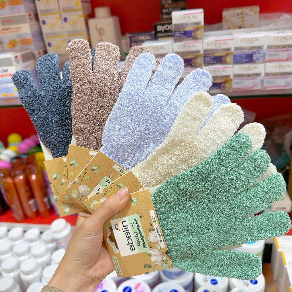 Găng tay tắm Ebelin,bông tắm gang tay tắm massage Ebelin tẩy tế bào da chết của Đức