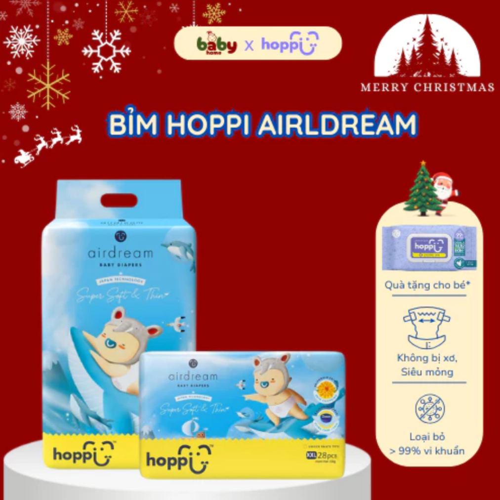 Tã / Bỉm Quần Và Dán Hoppi Airdream Mềm Mại Siêu Mỏng Nhẹ Cho Bé Đủ Size 5-14kg - Tã Bỉm Hoppi Airdr