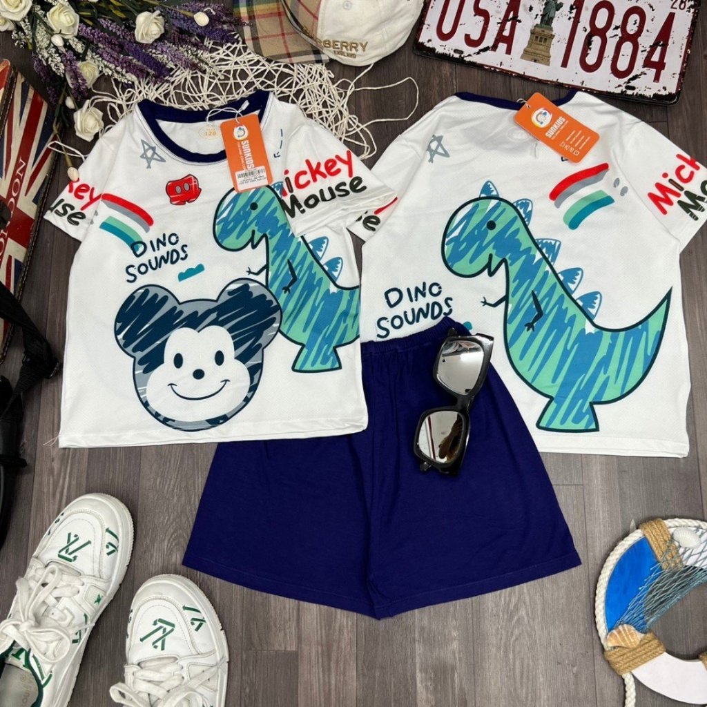 Đồ bộ mặc nhà short tay ngắn chất liệu cotton mịn KMART SUNK04