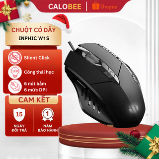 Chuột Máy Tính Gaming Inphic W1S Pro có dây Led RGB, 4 mức điều chỉnh DPI, Silent click