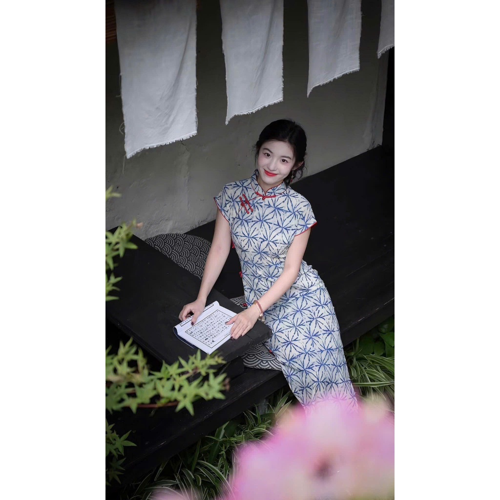 Wang shop [ hàng sẵn ] - Sườn Xám Dáng Lửng ,dáng đẹp from chuẩn chất liệu đẹp, hàng nhập khẩu.